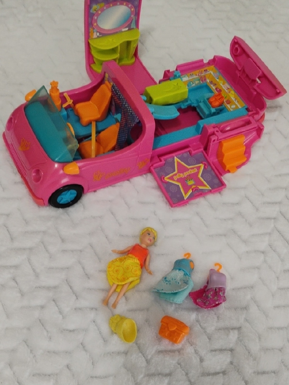 Pink Fashion Playset Convertible Van with Doll and Accessories